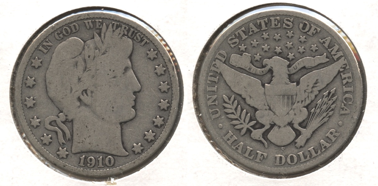 1910-S Barber Half Dollar Good-4 #d