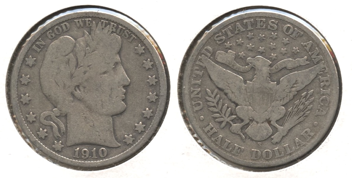 1910-S Barber Half Dollar VG-8 #a