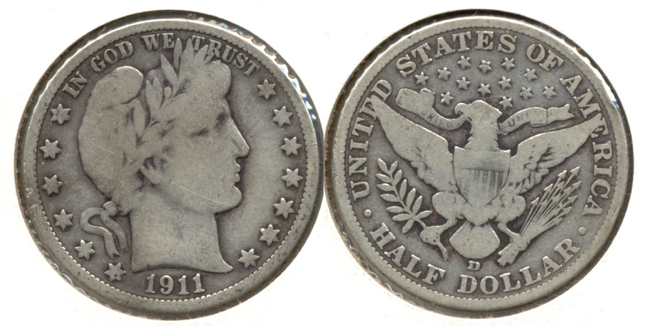 1911-D Barber Half Dollar Good-4