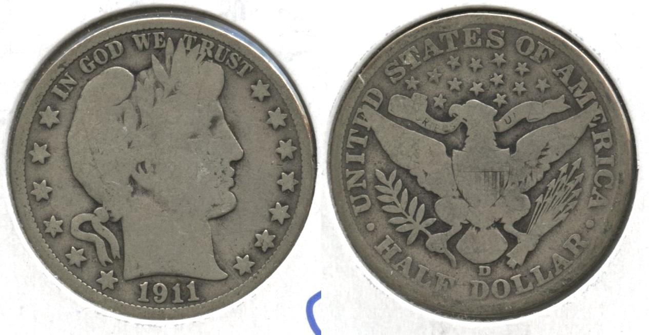 1911-D Barber Half Dollar Good-4 #d