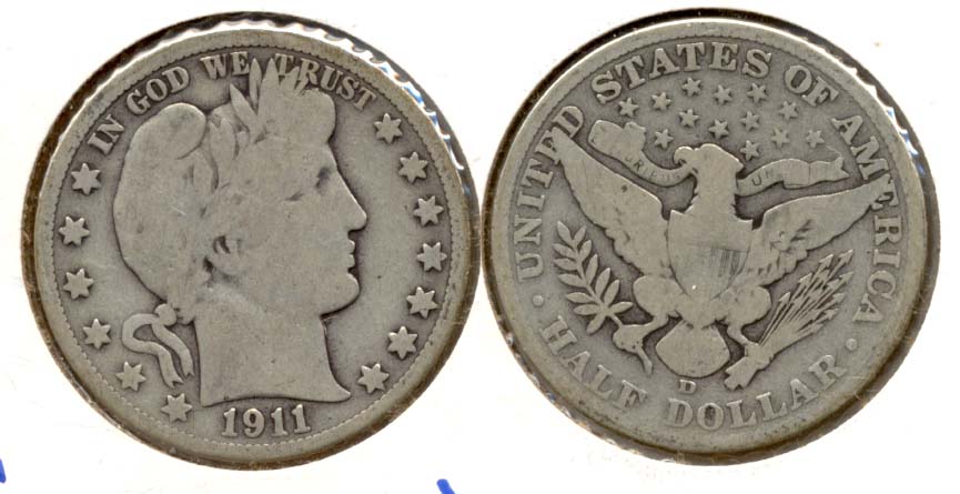 1911-D Barber Half Dollar Good-6