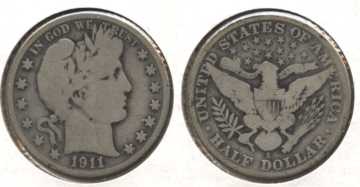 1911-S Barber Half Dollar Good-4 #e