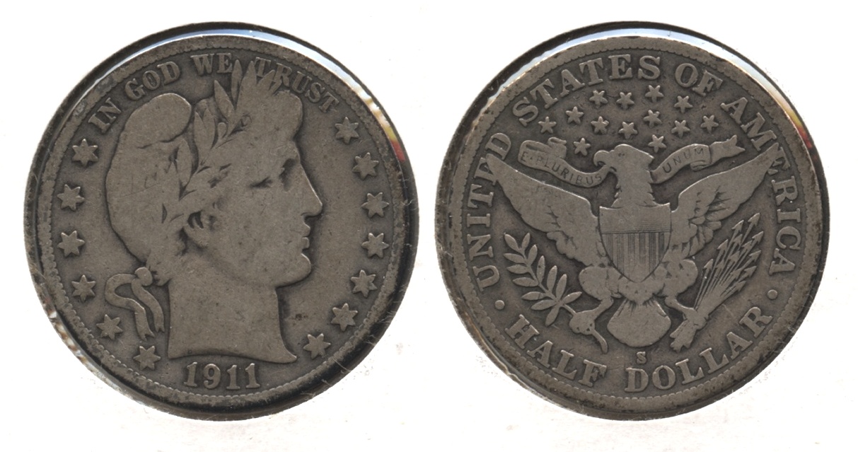 1911-S Barber Half Dollar VG-8 #h