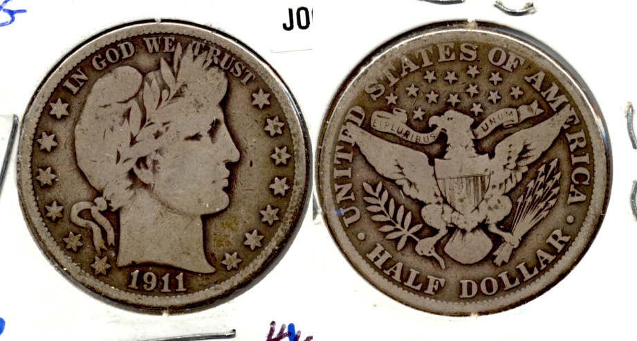 1911 Barber Half Dollar VG-8 a