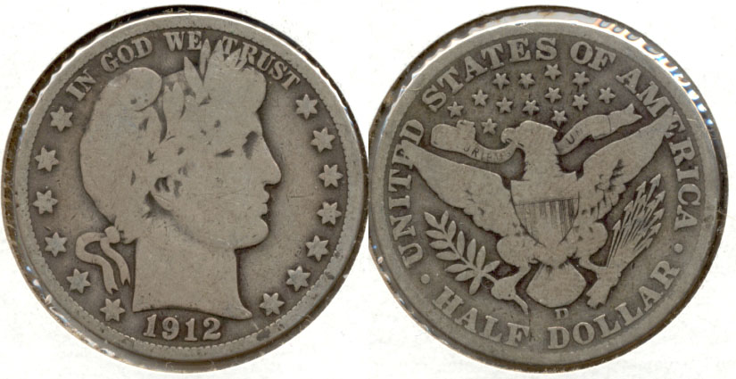 1912-D Barber Half Dollar Good-4