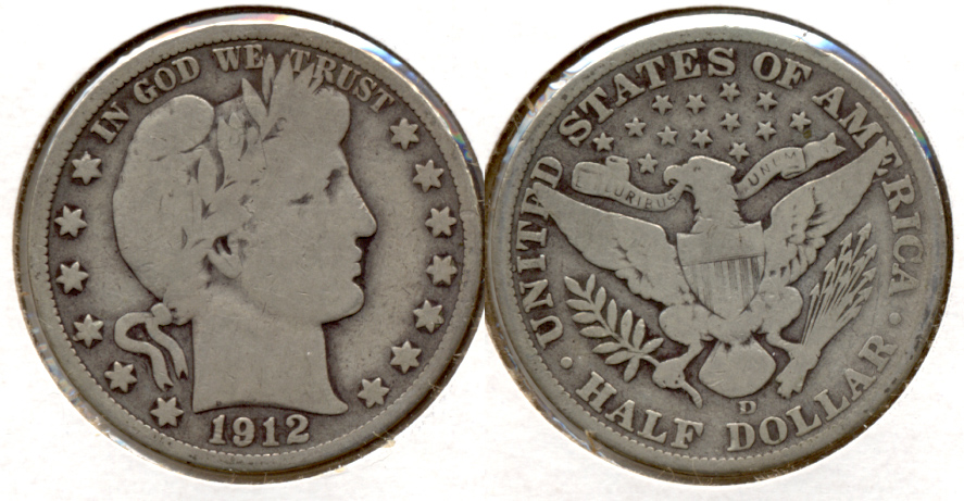 1912-D Barber Half Dollar Good-4 e