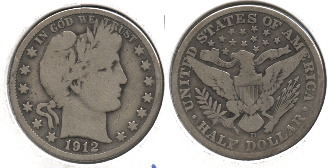 1912-D Barber Half Dollar Good-4 #k