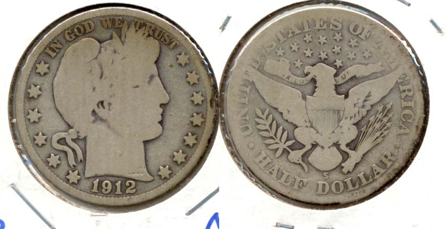 1912-S Barber Half Dollar AG-3
