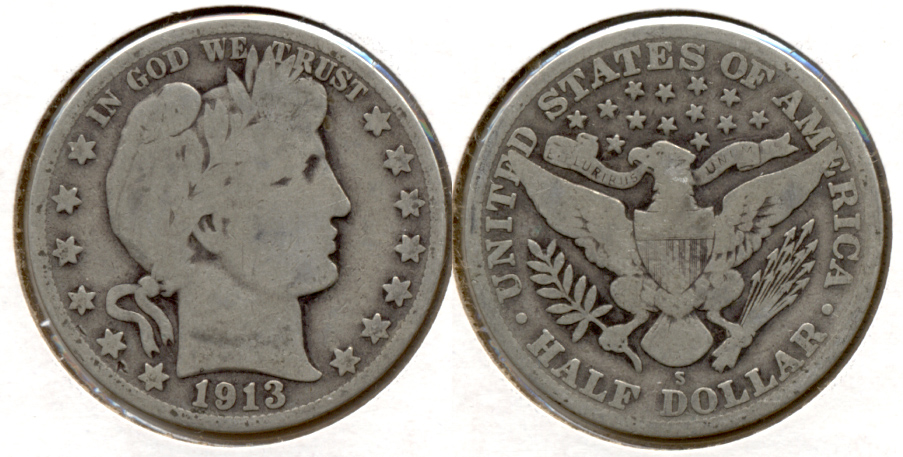 1913-S Barber Half Dollar Good-4 c