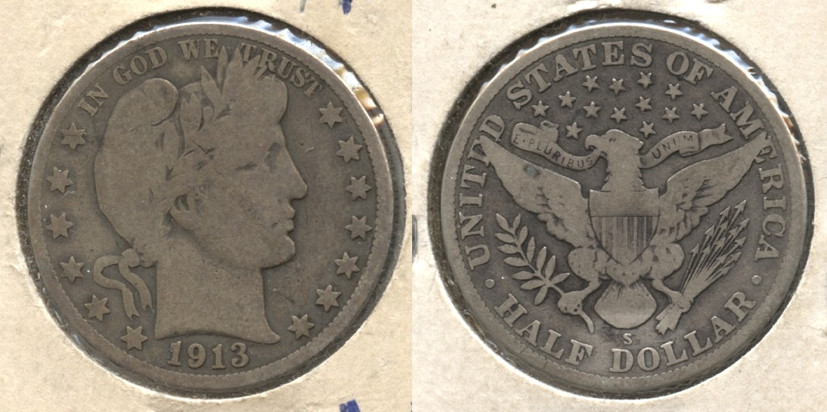 1913-S Barber Half Dollar Good-4 #d