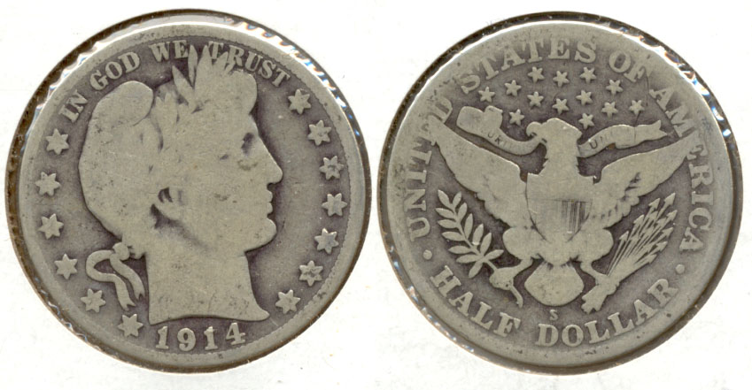 1914-S Barber Half Dollar Good-4