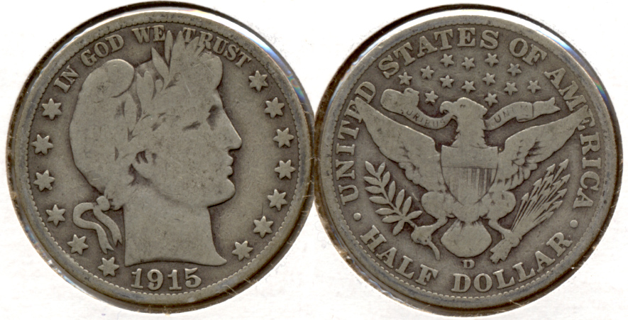 1915-D Barber Half Dollar Good-4 c