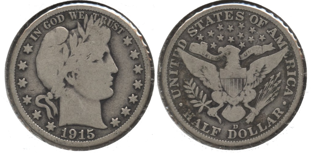 1915-D Barber Half Dollar Good-6 #b