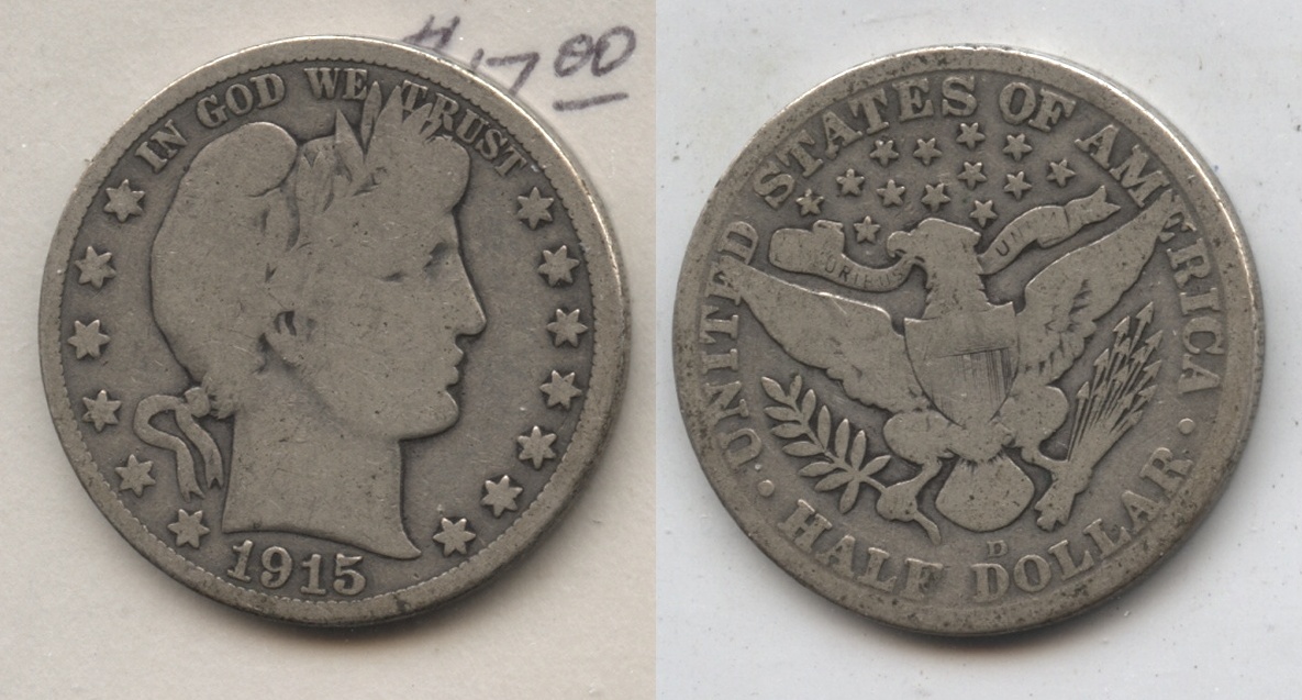 1915-D Barber Half Dollar Good-6 #d