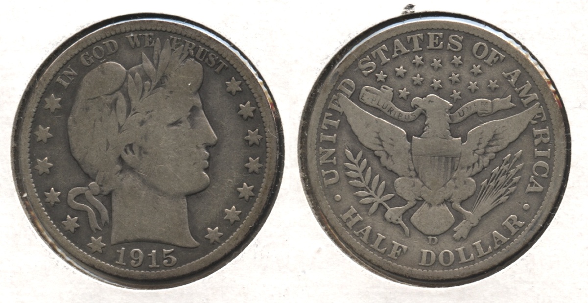 1915-D Barber Half Dollar VG-8 #l