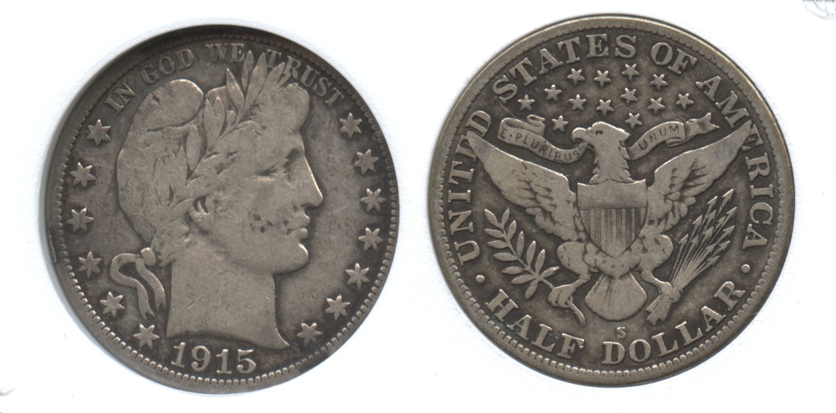 1915-S Barber Half Dollar Fine-12 #a