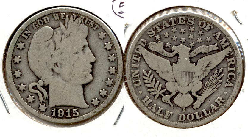 1915-S Barber Half Dollar Good-4