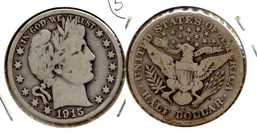 1915-S Barber Half Dollar Good-6