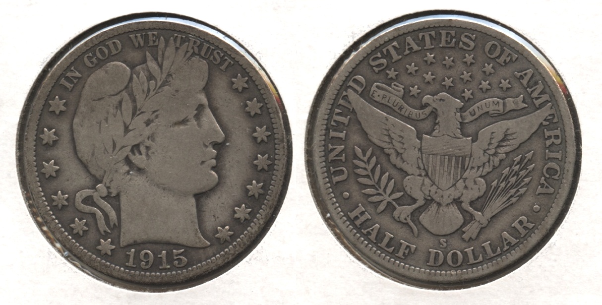 1915-S Barber Half Dollar VG-8 #i