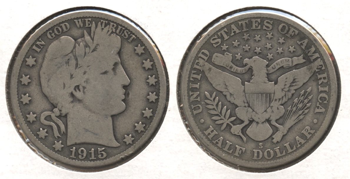 1915-S Barber Half Dollar VG-8 #k