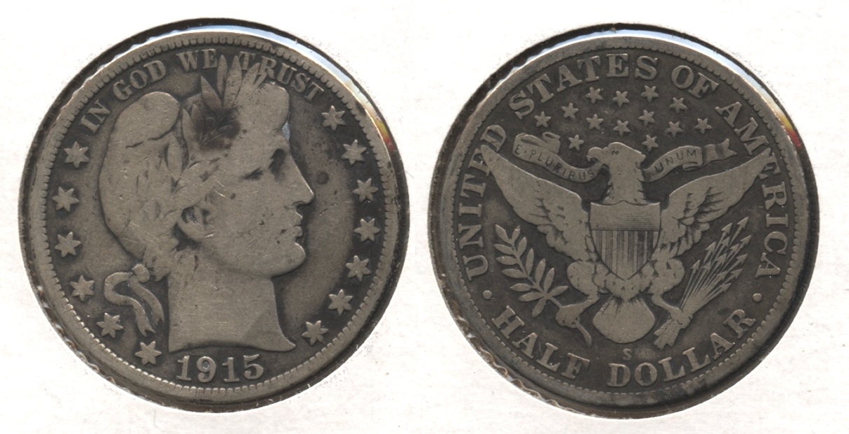1915-S Barber Half Dollar VG-8 #l