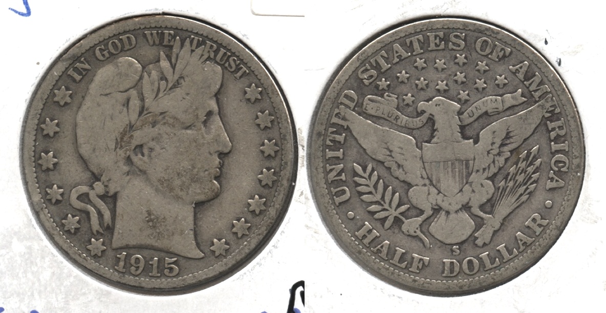 1915-S Barber Half Dollar VG-8 #n