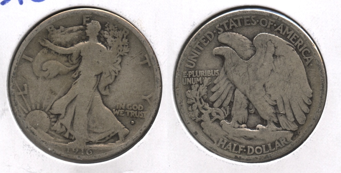 1916-D Walking Liberty Half Dollar Good-4 #m