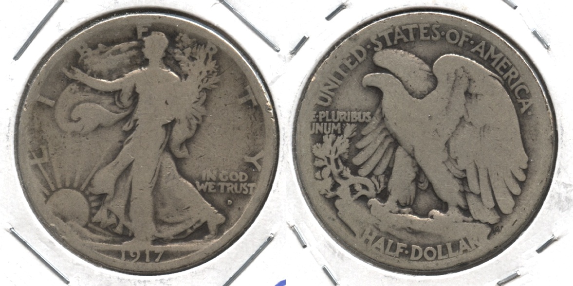 1917-D Obverse Mint Mark Walking Liberty Half Dollar Good-4 #i