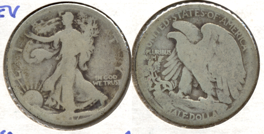 1917-D Reverse Mint Mark Walking Liberty Half Dollar AG-3 a