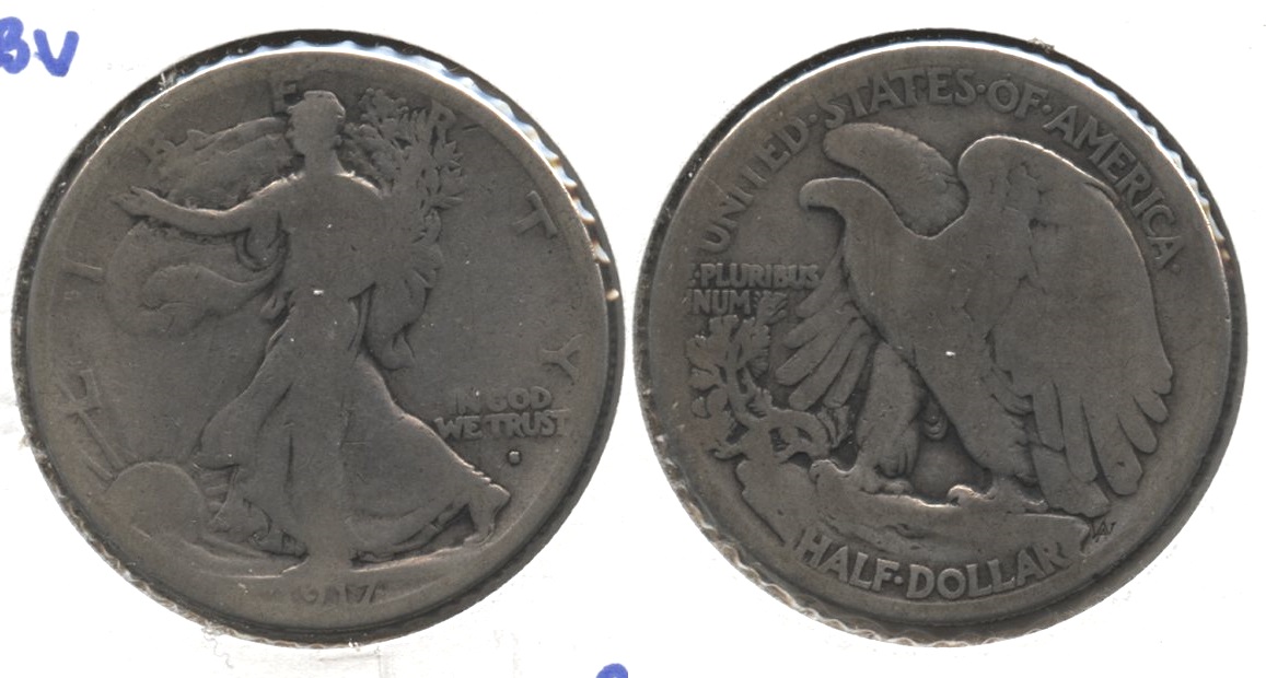 1917-S Obverse Mint Mark Walking Liberty Half Dollar AG-3 #e