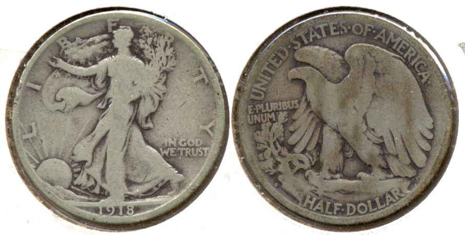 1918-D Walking Liberty Half Dollar Good-4 r