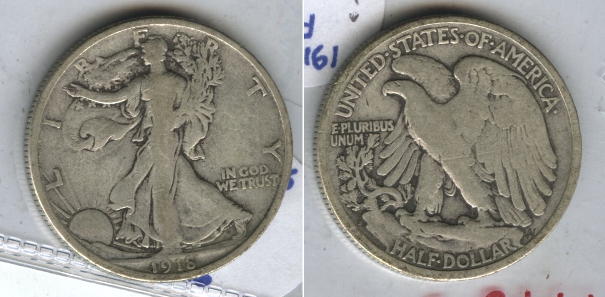 1918-S Walking Liberty Half Dollar Fine-12 #j