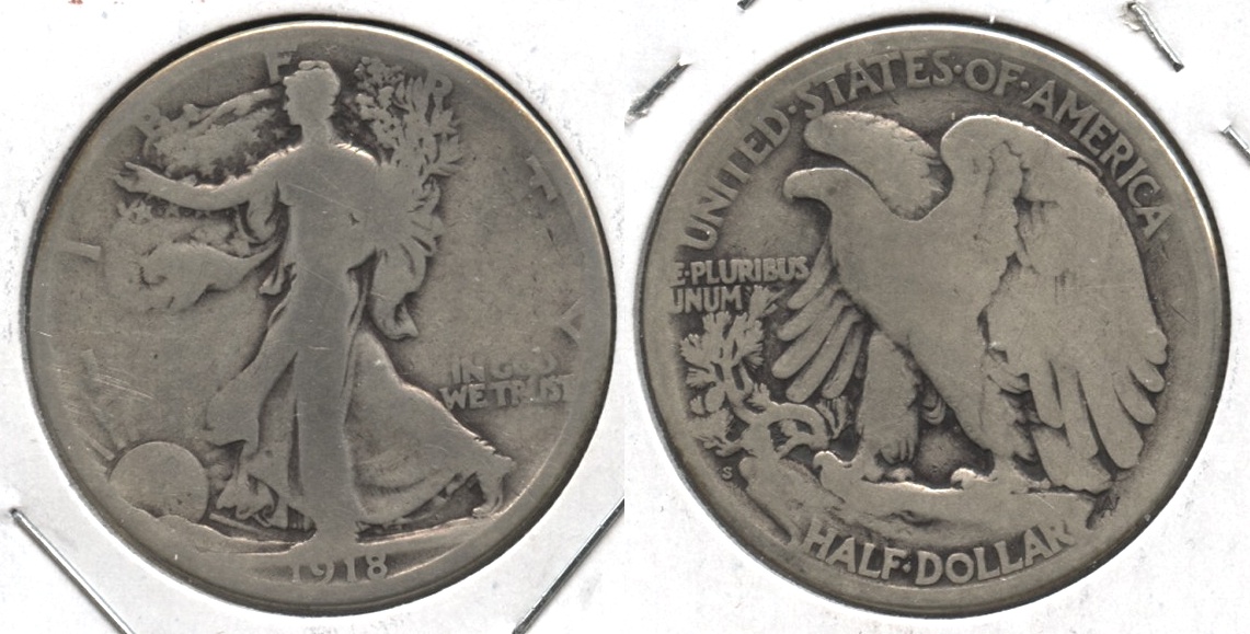 1918-S Walking Liberty Half Dollar Good-4 #ap