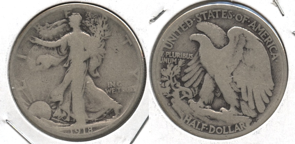 1918-S Walking Liberty Half Dollar Good-4 #aq