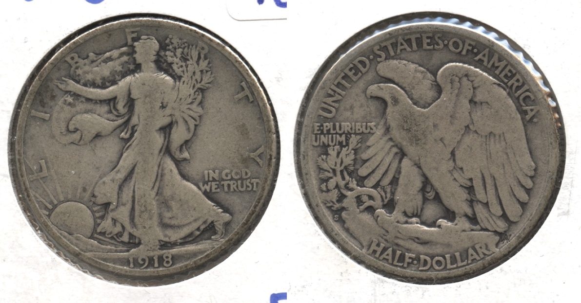 1918-S Walking Liberty Half Dollar VG-8 #aa