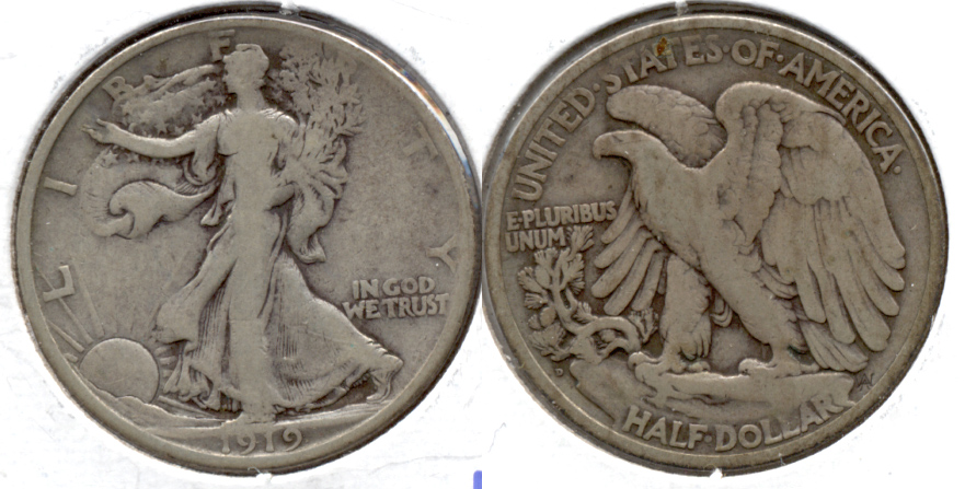 1919-D Walking Liberty Half Dollar VG-10
