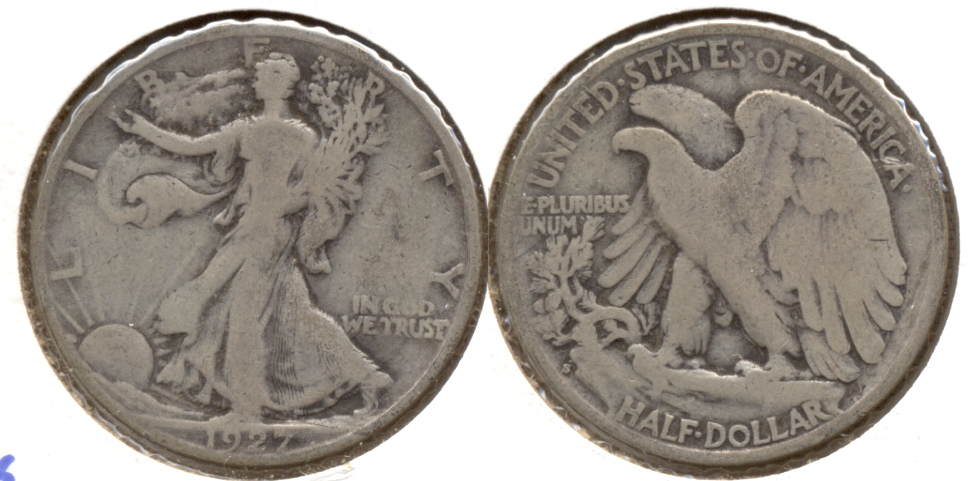 1927-S Walking Liberty Half Dollar VG-8 o