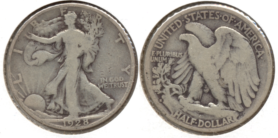 1928-S Walking Liberty Half Dollar VG-8 g