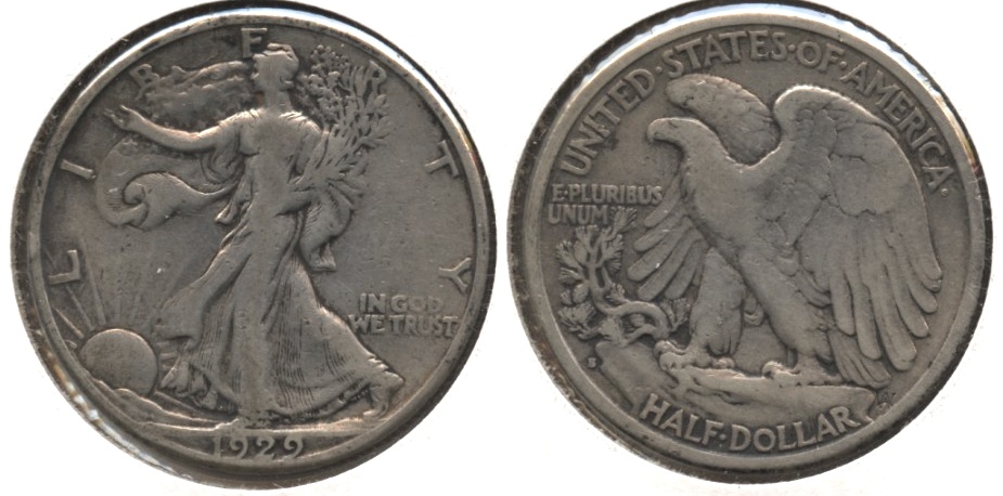 1929-S Walking Liberty Half Dollar Fine-12 #b