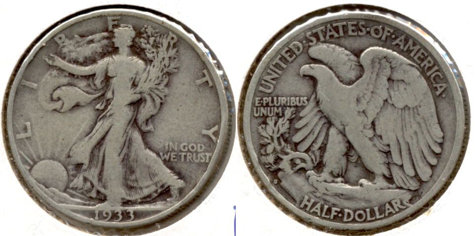 1933-S Walking Liberty Half Dollar Fine-12 g