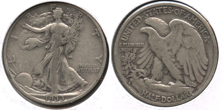 1933-S Walking Liberty Half Dollar Fine-12 n