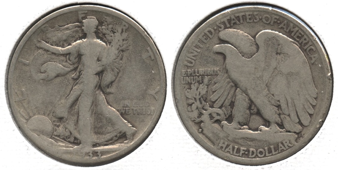 1933-S Walking Liberty Half Dollar VG-8 #s