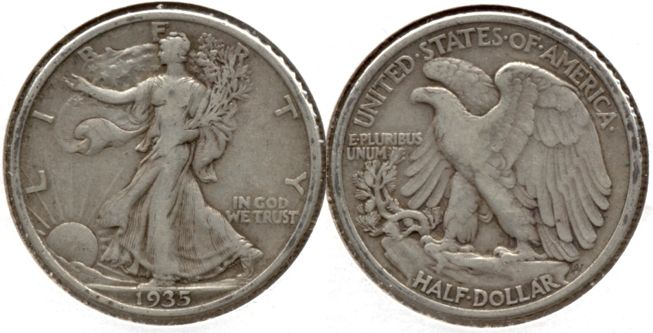 1935 Walking Liberty Half Dollar Fine-12 g