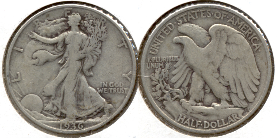 1936-D Walking Liberty Half Dollar Fine-12 c
