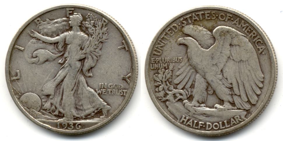 1936 Walking Liberty Half Dollar Fine-12 k