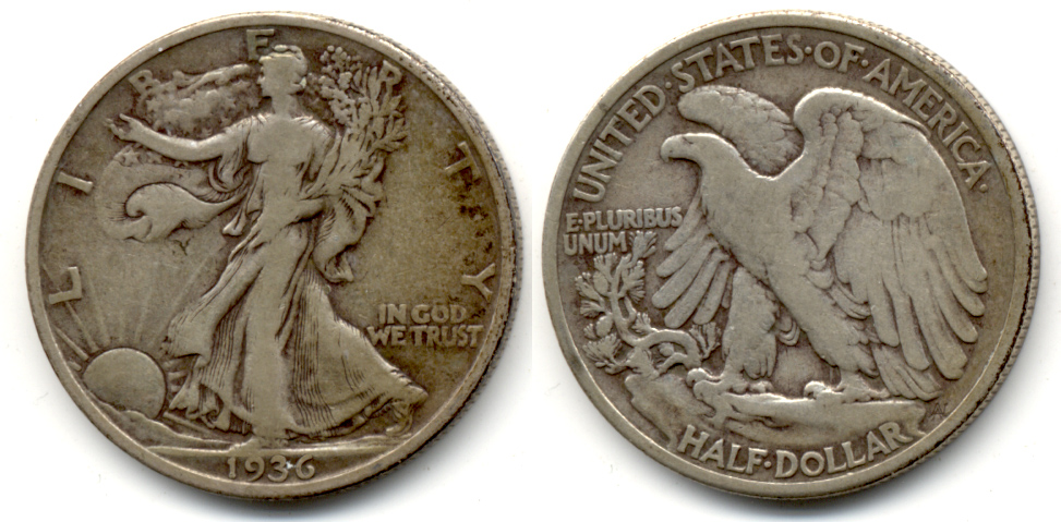 1936 Walking Liberty Half Dollar Fine-12 l