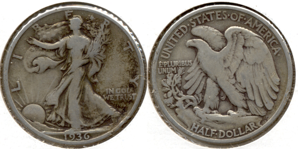 1936 Walking Liberty Half Dollar Fine-12 t