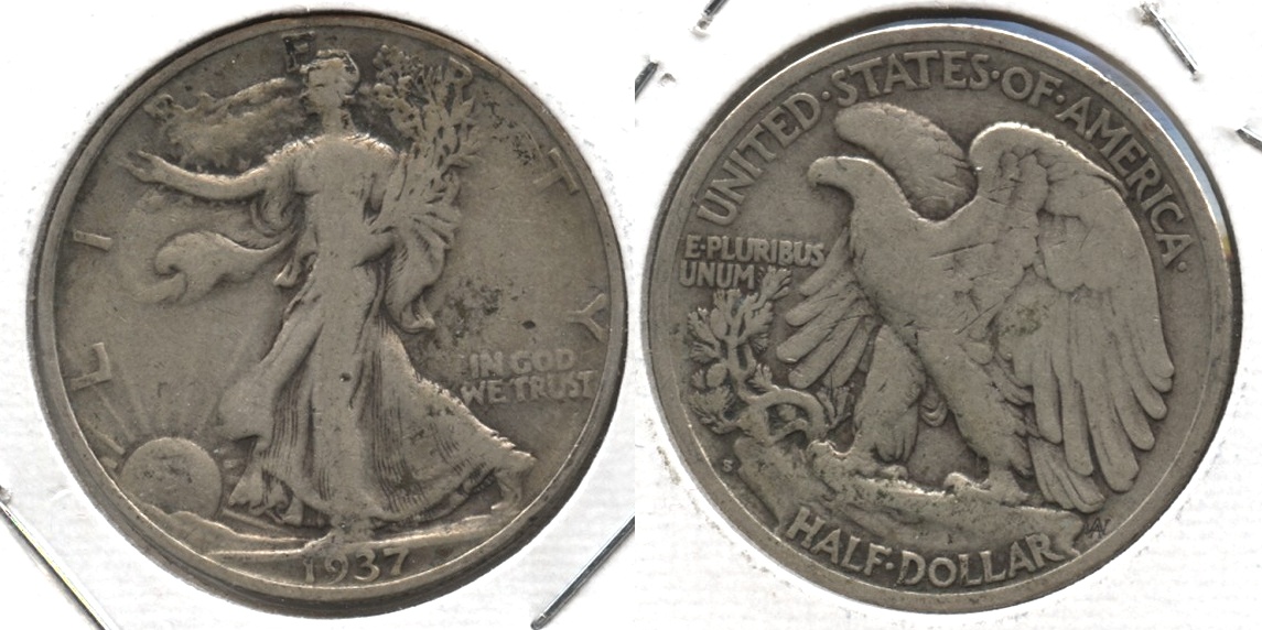 1937-S Walking Liberty Half Dollar Fine-12 #e