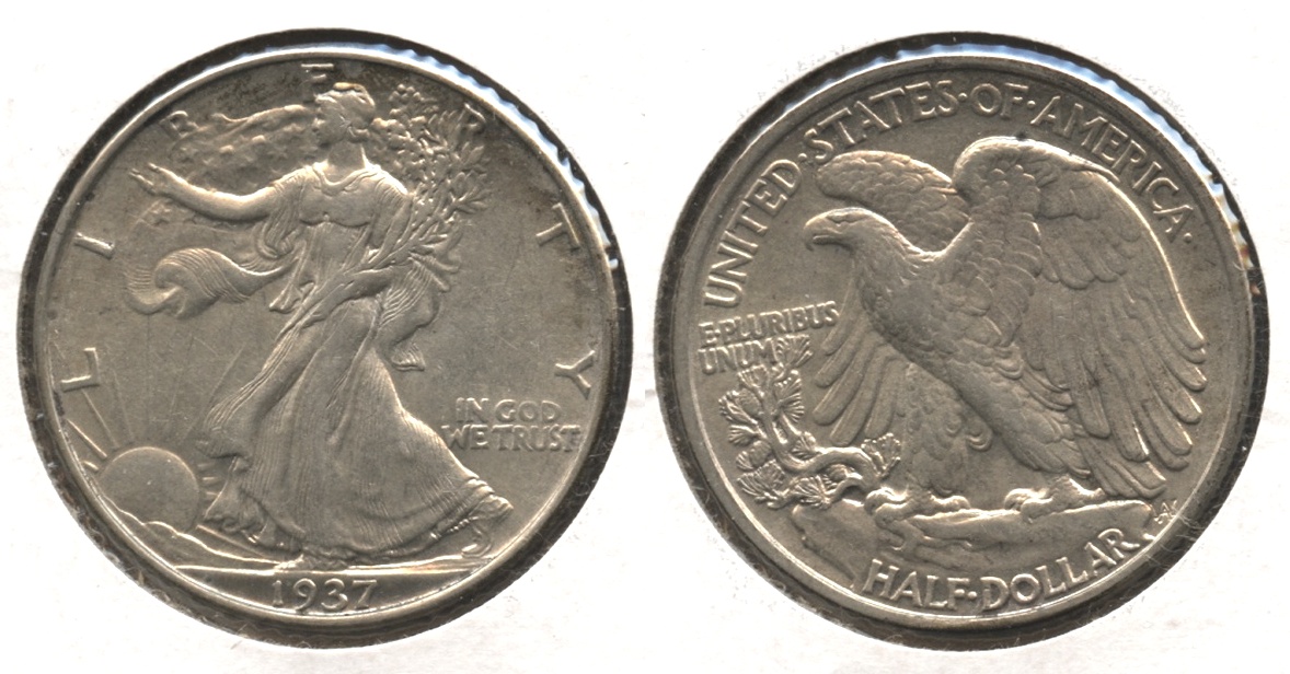 1937 Walking Liberty Half Dollar AU-53 #b