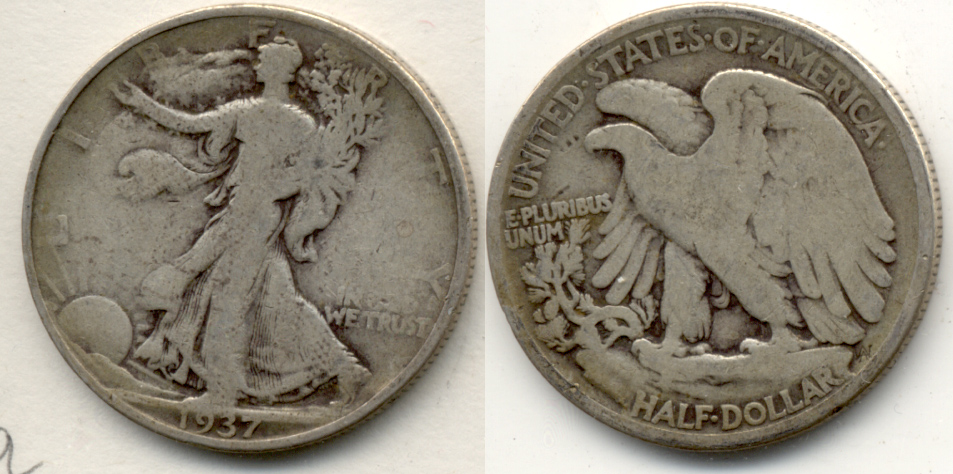 1937 Walking Liberty Half Dollar Good-4 a